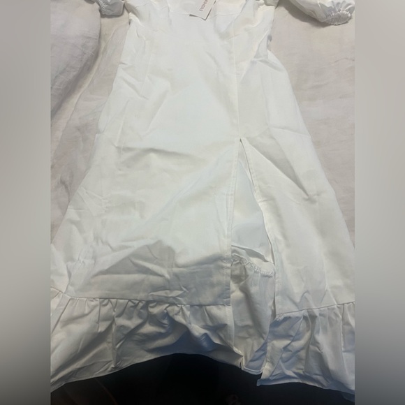 NWT:: Puff Sleeve Split Hem Midi Dress - Picture 9 of 11